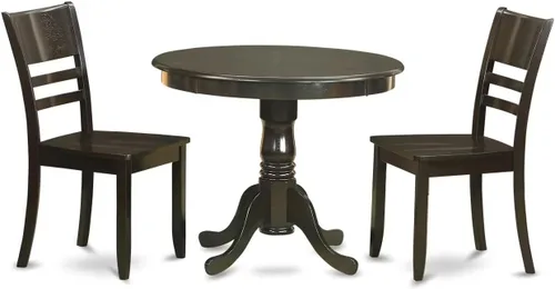 Miniatura 7 de East West Furniture ANLY5-CAP-W - Juego de muebles de comedor de 5 piezas que incluye una mesa de comedor redonda con pedestal y 4 sillas de asiento