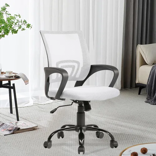 Miniatura 2 de PayLessHere Silla de Oficina para Computadora Ergonómica Económica Silla de Escritorio Ajustable Cómoda de Respaldo Medio con Ruedas Giratoria