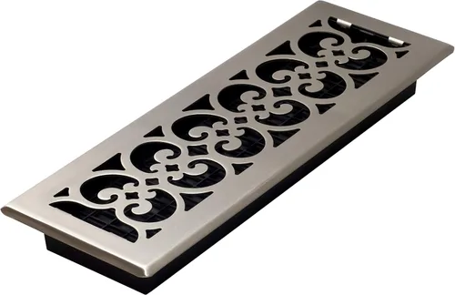 Miniatura 17 de Placa embellecedora cromada Decor Grates con ornamento Acabado cepillo níquel (Brushed Nickel Finish)