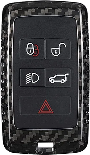 Funda para llavero de fibra de carbono genuina para Land Rover Defender Discovery 5 Sport para Range Rover Evoque Sport Velar Vogue 2017-2023 Funda