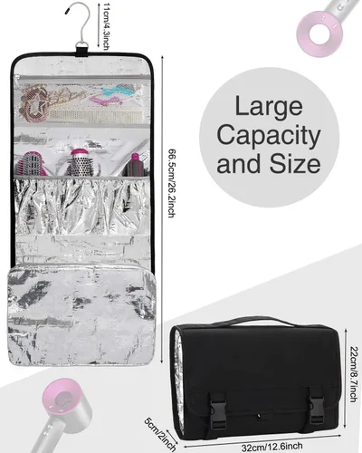 Miniatura 6 de TANTO Bolsa de transporte de viaje para secador de pelo, herramientas para el cabello, estuche organizador para Dyson impermeable, a prueba