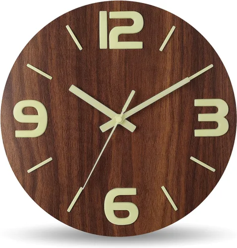 Miniatura 12 de HZDHCLH Reloj de pared con pilas, reloj de pared naranja, reloj de pared de 8 pulgadas, silencioso, sin tictac, números 3D modernos para cocina