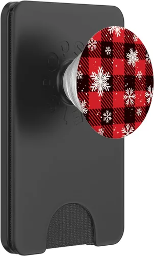 Miniatura 7 de Bonito patrón de cuadros navideños y copos de nieve para mujer, PopSockets estándar PopGrip