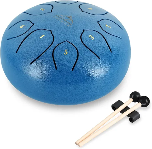 EASTROCK Tambor de lengua de acero para niños de 6 pulgadas, 8 notas, tambor de lengua de acero, tambor de mano, llave C con bolsa de viaje, Azul