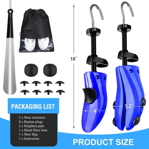 Miniatura 6 de eachway - Estirador de zapatos para hombre y mujer, ajusta el largo y ancho del calzado, L, para tallas de hombre de EE.UU. de 10 a 13.5, azul