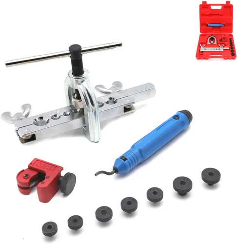 Miniatura 5 de SMT - Kit de herramientas automotrices de 7 troqueles de doble abocardado, tubo de doble llamarada, línea de freno de cobre y kit de herramientas