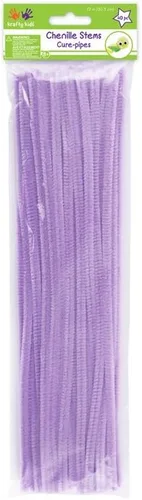 Miniatura 20 de Krafty Kids GC025E, tallos de felpilla de oropel, limpiadores de tuberías con purpurina, 0.236 in por 12 pulgadas, blanco, 1/4 x 12 pulgadas x 35