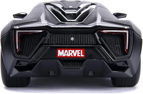 Miniatura 2 de Jada Toys Marvel Black Panther & Lykan Hypersport - Coche fundido a presión, vehículo a escala 1:24 y figura coleccionable 2.75, (99723)