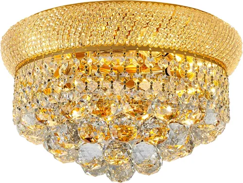Miniatura 9 de Lámpara de Araña de Cristal de 3 Luces Empotrada en el Techo para Sala de Estar, Comedor, Dormitorio, Vestíbulo, Entrada, Pasillo, Armario, Baño