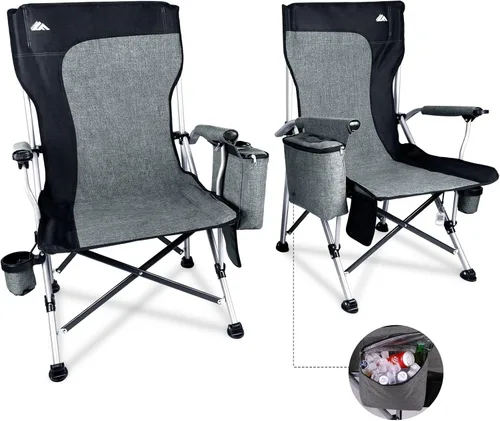 Ablazer Paquete de 2 sillas de camping para adultos, silla de caza portátil que soporta 350 libras, silla plegable de gran tamaño resistente para