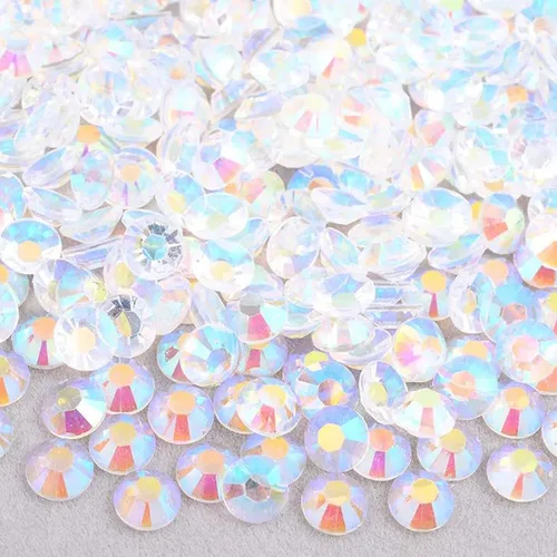 Miniatura 14 de 5000 diamantes de imitación de resina de 0.157 in, diamantes de imitación transparentes con parte trasera plana para manualidades, diamantes de Rosa