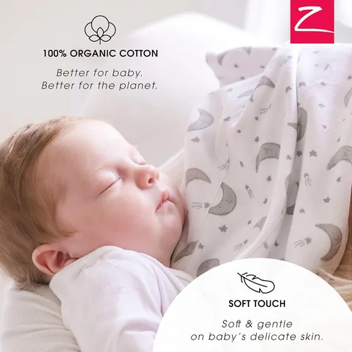 Miniatura 3 de Zutano Paquete de 5 paños orgánicos para eructos para bebé niña y niño, paños grandes de algodón para bebés Trapos absorbentes para bebés Ropa