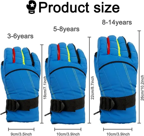 Miniatura 3 de Lyxbone Kids Snow Gloves,Kids Mittens Winter Waterproof,Girls Snow Gloves,Kids Gloves Winter Waterproof,Snow Gloves for Kids