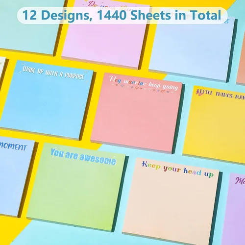 Miniatura 3 de Zonon 36 notas adhesivas inspiradoras de 3 x 3 pulgadas, divertidos bloc de notas motivacionales, regalos de regreso a clases, para profesores