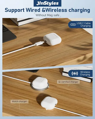 Miniatura 3 de Funda de carga de repuesto compatible con AirPods de 4ª generación, cargador inalámbrico USB-C con botón de sincronización de emparejamiento