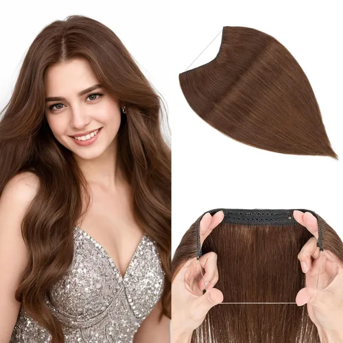 Miniatura 24 de MY-LADY - Extensiones de cabello humano real, extensiones de cabello humano real, 12 pulgadas, color marrón oscuro, extensiones de cabello largo