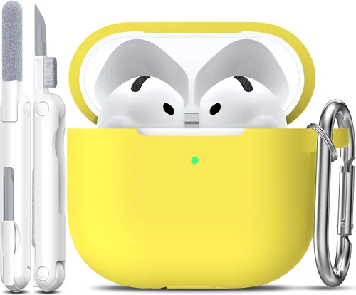 Miniatura 26 de R-fun Funda para AirPods 4 con kit de limpieza, funda protectora completa de silicona suave, compatible con AirPods 4 Gen, verde bosque C Bosque