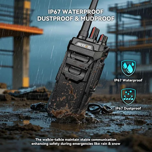 Miniatura 2 de Retevis RT48 Walkie Talkies impermeables con auricular, radio profesional y empresarial de 2 vías, radio bidireccional resistente, cargador de seis