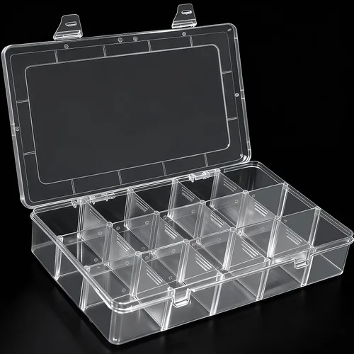 Miniatura 16 de DUOFIRE Recipiente organizador de plástico separador almacenador ajustable compartimento modular con tapa para joyas abalorios aretes herramientas