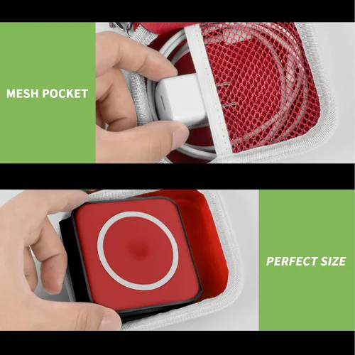 Miniatura 4 de Estuche para Hicober/para Iseyyox/para Ucomx Estación de Carga 3 en 1, Base de Cargador Inalámbrico Magnético Plegable Soporte de Almacenamiento Rojo