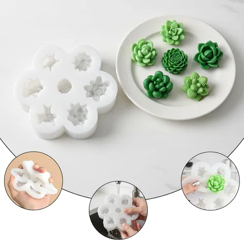 Miniatura 3 de Succulent Fondant Molds 3D Silicone Cactus Succulents Leaves Moulds for Cake Decorating Cupcake Topper Candy Chocolate Gum Paste Polymer Clay DIY