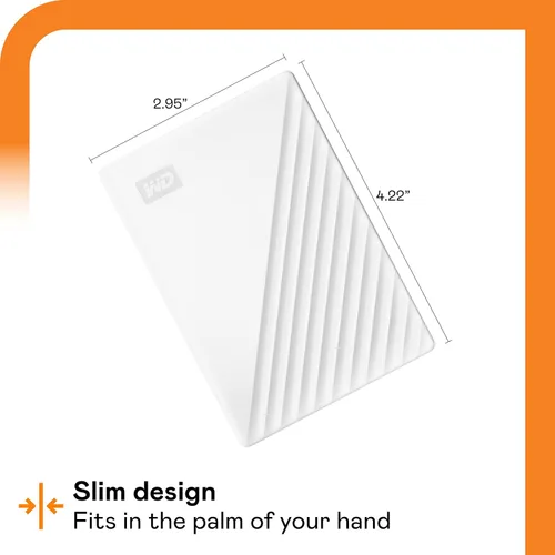 Miniatura 2 de Western Digital Disco duro externo portátil de 5TB My Passport con protección con contraseña y software de respaldo automático, blanco - Western