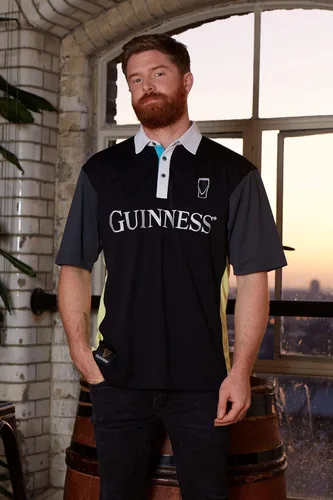 Miniatura 6 de Guinness Jersey de rugby de manga corta con rayas negras y amarillas