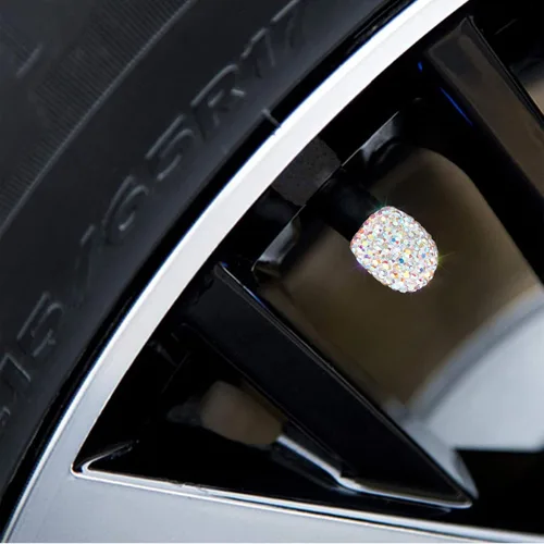 Miniatura 2 de Tapas de vástago de válvula de neumático Bling para automóvil, 4 piezas universales brillantes para válvulas de aire de neumáticos, tapas de Con
