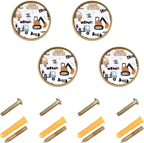 Miniatura 2 de Paquete de 4 pomos para armarios de camiones de transporte de coches, pomos para muebles, tiradores de cocina, baño, perillas de armario, puerta