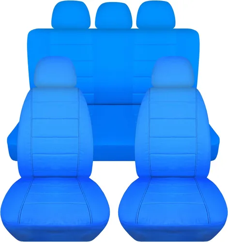 Miniatura 23 de Totally Covers Fundas de asiento de coche sólidas con 5 fundas (2 delanteras + 3 traseras) para reposacabezas: color negro, ajuste