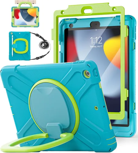 Miniatura 19 de BATYUE Funda para iPad de 9ª, 8ª y 7ª generación (funda resistente para iPad de 10.2 pulgadas 2021/2020/2019) con protector de pantalla, soporte