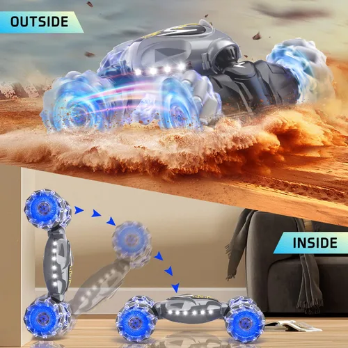 Miniatura 5 de Terucle Coches RC, 2.4Ghz 4WD Nuevo Control Remoto de Vehículos de Juguete con Sensor de Gestos, Camiones de Acrobacias y Giros para Niños de 6-12