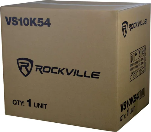 Miniatura 7 de Rockville VS10K54 - Caja de subwoofer de 10 pulgadas K5 de 1200W para coche, recinto ventilado precargado, 4 Ohm, 600W de programa/300W RMS, MDF