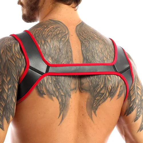 Miniatura 3 de ACSUSS Arnés ajustable de neopreno para hombre, correa de hombro, protector de músculos, ropa de club
