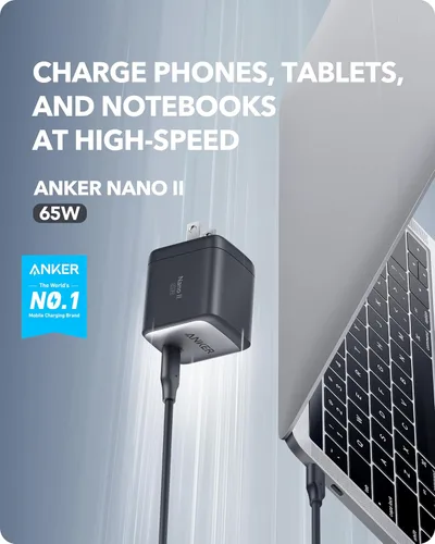 Miniatura 2 de Anker Cargador Nano USB C, 65W GaN II PPS Cargador plegable compacto rápido para MacBook Pro, Galaxy, Dell, iPhone 17/16, iPad Pro y más