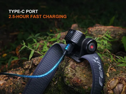 Miniatura 8 de Fenix HM55R linterna frontal recargable, foco de 1200 lúmenes y luz roja, ligera, larga duración, carga USB, impermeable para acampar, hacer Nebular