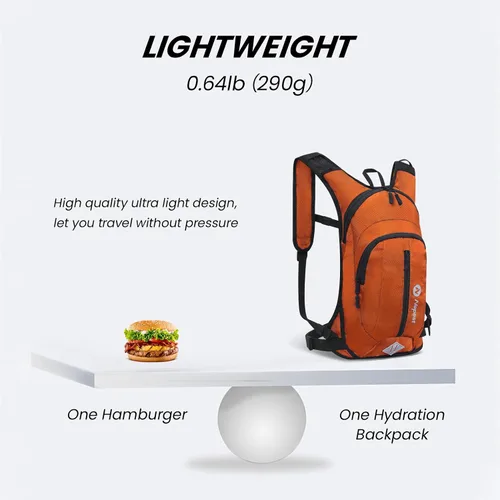 Miniatura 3 de Nepest Hydration Pack Backpack for Women & Men, Lightweight Water Backpack with 2L Water Bladder for Hiking Cycling Running Biking Naranja