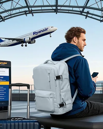 Miniatura 3 de VGCUB Mochila Grande de Viaje para Trabajo y Negocios Equipaje de Mano Aprobado para Vuelo Mochila para Laptop para Mujeres y Hombres Mochila de Azul