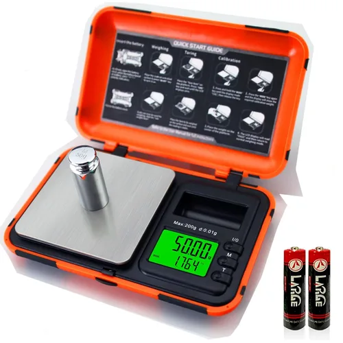 Miniatura 7 de Báscula digital de bolsillo de precisión de 7.05 oz/0.00 oz con pesos Cal de 1.76 oz, pantalla LCD, escala digital de gramos y onzas, mini báscula