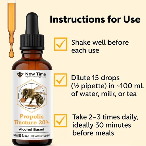 Miniatura 8 de Paquete de 2 Extracto de propóleos 20% – Paquete de 2 (total 4 fl oz) Gotas líquidas a base de alcohol – Producto natural de abeja para apoyo