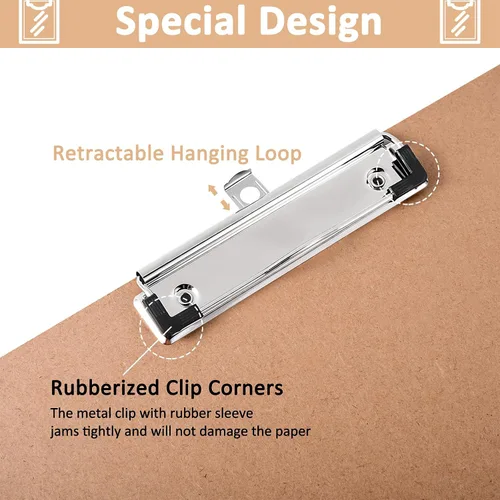 Miniatura 5 de Jspupifip Paquete de 2 portapapeles de 11 x 17 pulgadas con clip de perfil bajo, portapapeles de madera extra grande, tablero de dibujo de arte
