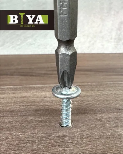 Miniatura 4 de (350 piezas) Tornillos para madera #8×5/8" de acero aleado estándar Phillips cabeza de brida autorroscantes rápidos por B1jounie YA plateado