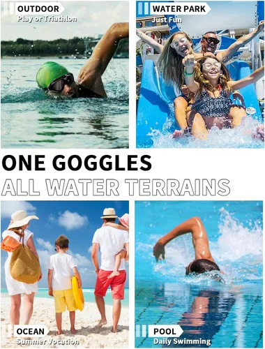 Miniatura 8 de Siliwo - Gafas de natación panorámicas de 180° para adultos, ultra cómodas, de silicona líquida, antivaho/UV, piscina y al aire libre, mujeres
