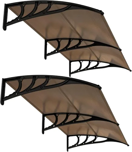 Miniatura 17 de Tangkula 2 Pack 30" x 39" Window Awning, Modern Polycarbonate Overhead Door Awning with Hollow Sheet for Rain Snow Sunlight Protection, UPF 50+