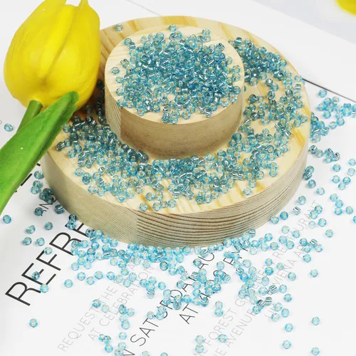 Miniatura 22 de Cuentas de semillas doradas transparentes de 4 mm al por mayor para hacer joyas, 110 gramos, aproximadamente 1600 piezas, cuentas de vidrio 6/0