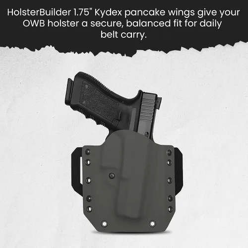 Miniatura 5 de Kydex - Alas de panqueques para fundas OWB, trabillas ambidiestras para cinturón de 1.75 pulgadas con herrajes, kit de montaje preperforado para un