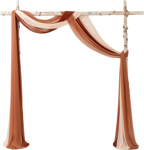Ling's moment Tela drapeada de arco de boda, 3 paneles de tela de gasa de 30 x 20 pies, cortina de tela de gasa para ceremonia de boda, decoración