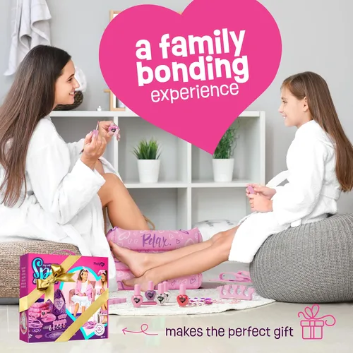 Miniatura 6 de Pretty Me Kit de día de spa para niñas, juego de regalo de manicura y pedicura para niños de 5 a 10 años, regalos para niñas, kits de pies y uñas