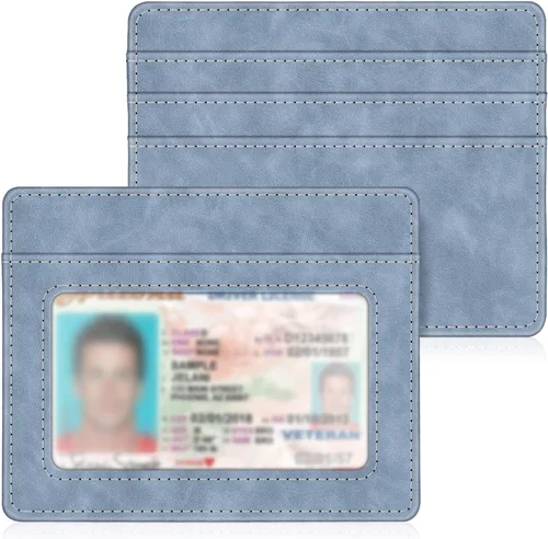Miniatura 17 de Fintie Billetera delgada y minimalista para bolsillo frontal, con bloqueo RFID, tarjetero y ventana de identificación, para hombre o mujer