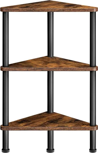 Miniatura 17 de HOOBRO Estante esquinero, estantería industrial de esquina de pared de 5 niveles con marco de metal, estante de exhibición de plantas, estantería